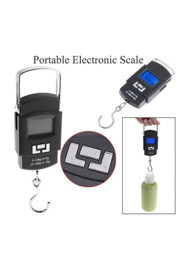 Premium Digital Hanging Weighing Scale – Portable Electronic Luggage Scale with LCD Display and Metal Hook, Black Color, 1 Pc - Image 2